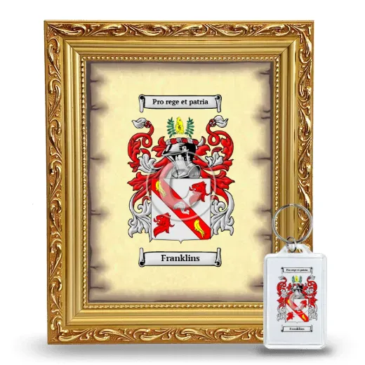 Franklins Framed Coat of Arms and Keychain - Gold