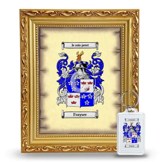 Frayser Framed Coat of Arms and Keychain - Gold