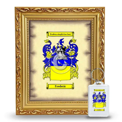 Frederic Framed Coat of Arms and Keychain - Gold