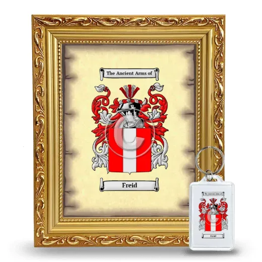 Freid Framed Coat of Arms and Keychain - Gold