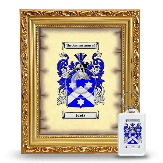 Fretz Framed Coat of Arms and Keychain - Gold