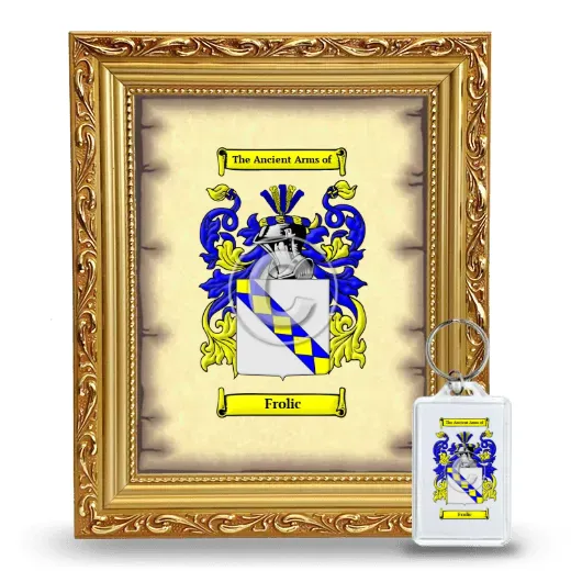 Frolic Framed Coat of Arms and Keychain - Gold
