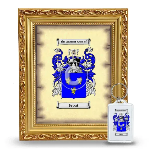 Frout Framed Coat of Arms and Keychain - Gold