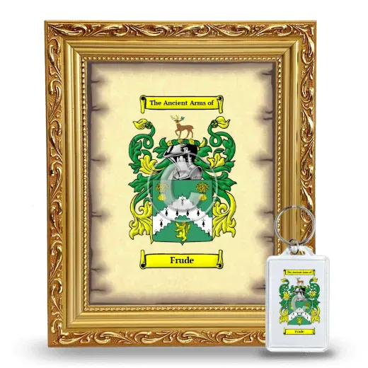 Frude Framed Coat of Arms and Keychain - Gold