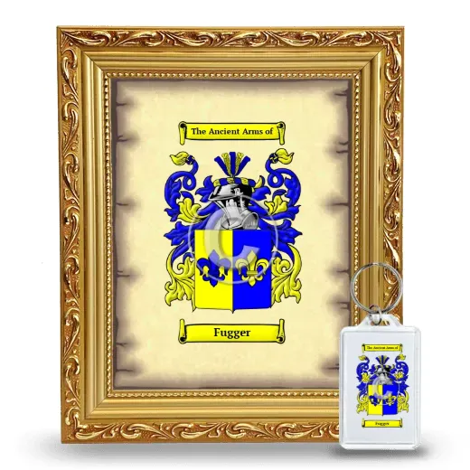 Fugger Framed Coat of Arms and Keychain - Gold