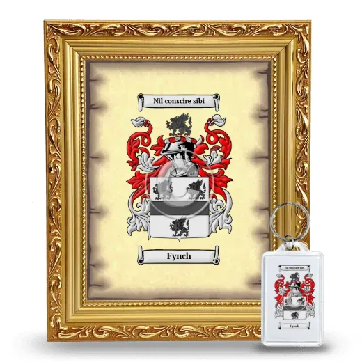Fynch Framed Coat of Arms and Keychain - Gold