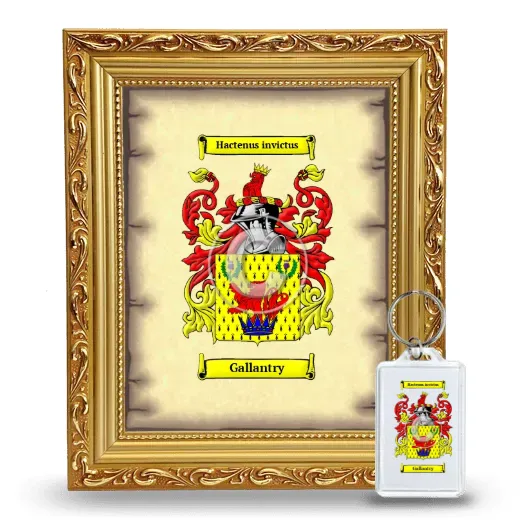 Gallantry Framed Coat of Arms and Keychain - Gold