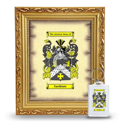 Gardener Framed Coat of Arms and Keychain - Gold