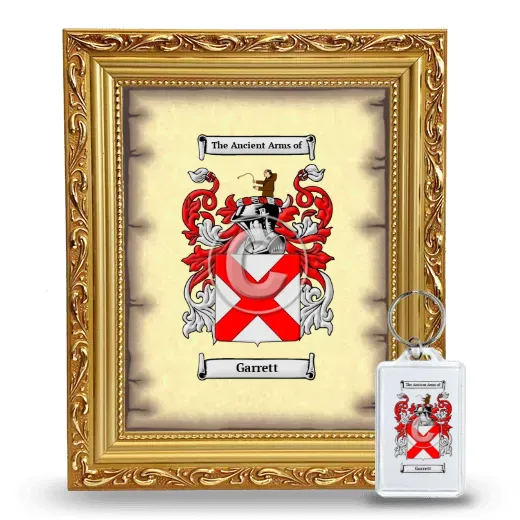 Garrett Framed Coat of Arms and Keychain - Gold