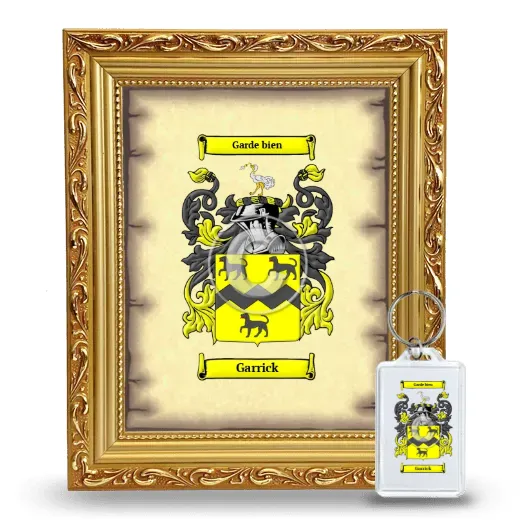 Garrick Framed Coat of Arms and Keychain - Gold