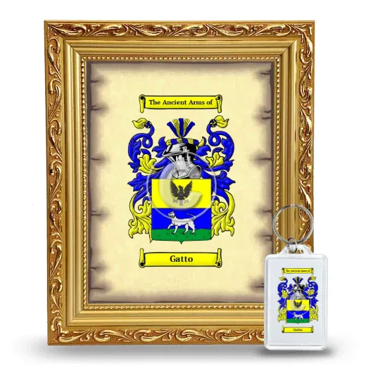 Gatto Framed Coat of Arms and Keychain - Gold