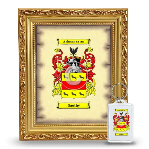 Gauthy Framed Coat of Arms and Keychain - Gold