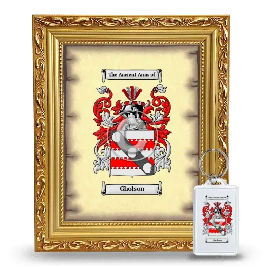 Gholson Framed Coat of Arms and Keychain - Gold