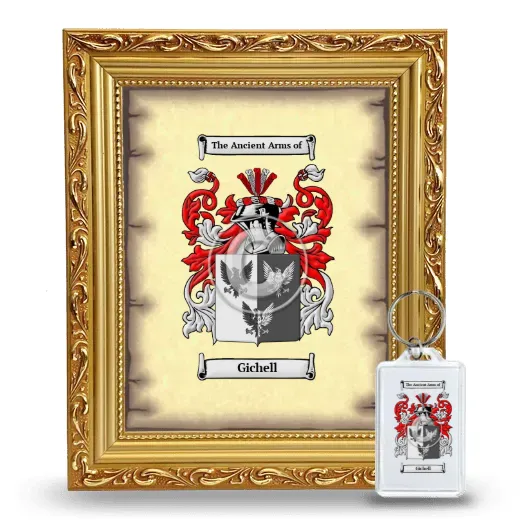 Gichell Framed Coat of Arms and Keychain - Gold