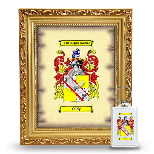Gildy Framed Coat of Arms and Keychain - Gold