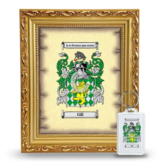 Gill Framed Coat of Arms and Keychain - Gold