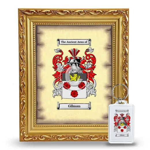 Gilman Framed Coat of Arms and Keychain - Gold