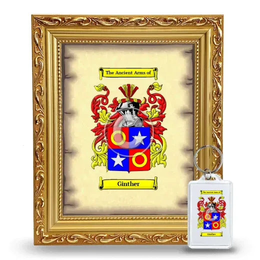 Ginther Framed Coat of Arms and Keychain - Gold