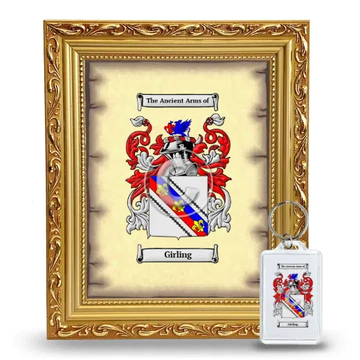 Girling Framed Coat of Arms and Keychain - Gold