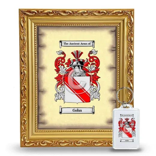 Gohn Framed Coat of Arms and Keychain - Gold