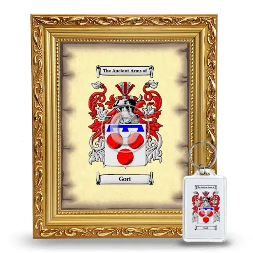 Gort Framed Coat of Arms and Keychain - Gold