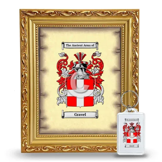 Gravel Framed Coat of Arms and Keychain - Gold