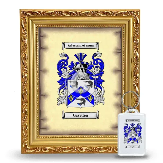 Grayden Framed Coat of Arms and Keychain - Gold