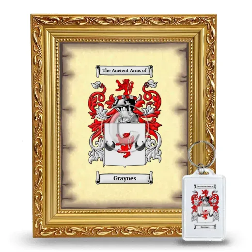 Graynes Framed Coat of Arms and Keychain - Gold