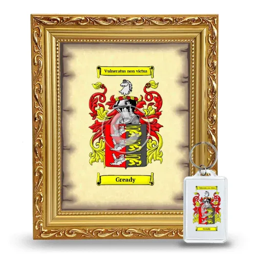 Gready Framed Coat of Arms and Keychain - Gold