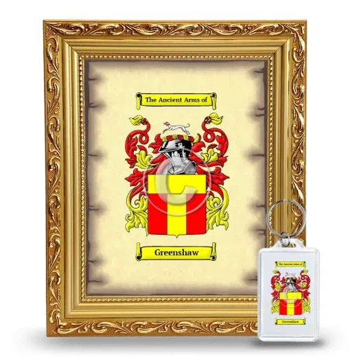 Greenshaw Framed Coat of Arms and Keychain - Gold