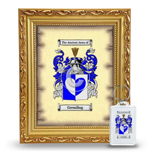 Gremling Framed Coat of Arms and Keychain - Gold