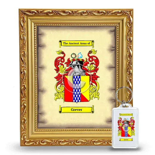 Grever Framed Coat of Arms and Keychain - Gold