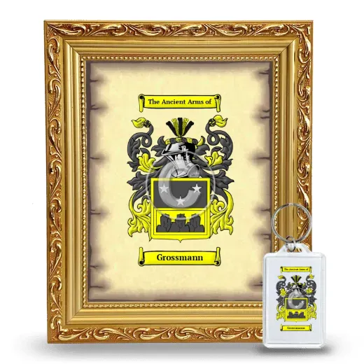Grossmann Framed Coat of Arms and Keychain - Gold