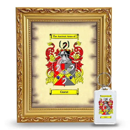 Guest Framed Coat of Arms and Keychain - Gold