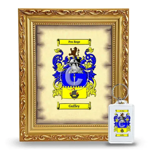 Guffey Framed Coat of Arms and Keychain - Gold