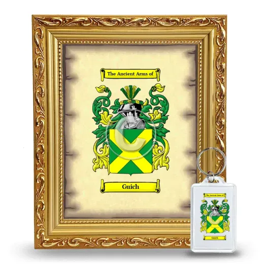 Guich Framed Coat of Arms and Keychain - Gold