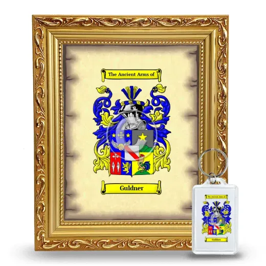 Guldner Framed Coat of Arms and Keychain - Gold