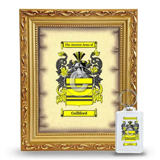 Gulliford Framed Coat of Arms and Keychain - Gold