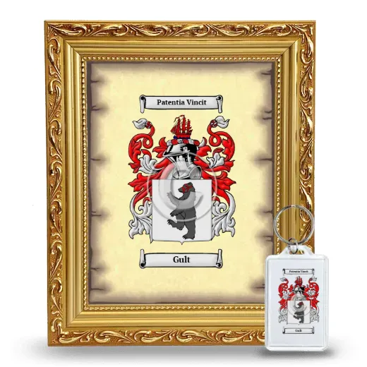 Gult Framed Coat of Arms and Keychain - Gold