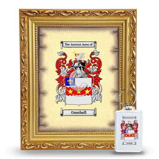 Gumball Framed Coat of Arms and Keychain - Gold