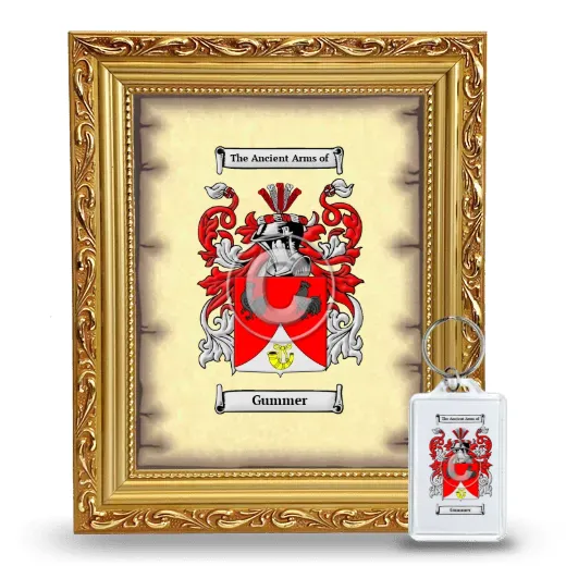 Gummer Framed Coat of Arms and Keychain - Gold