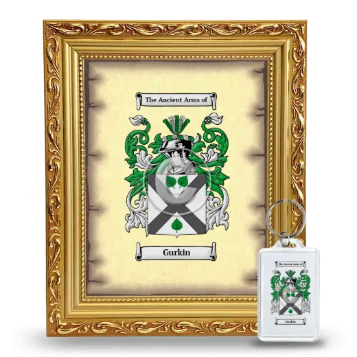 Gurkin Framed Coat of Arms and Keychain - Gold