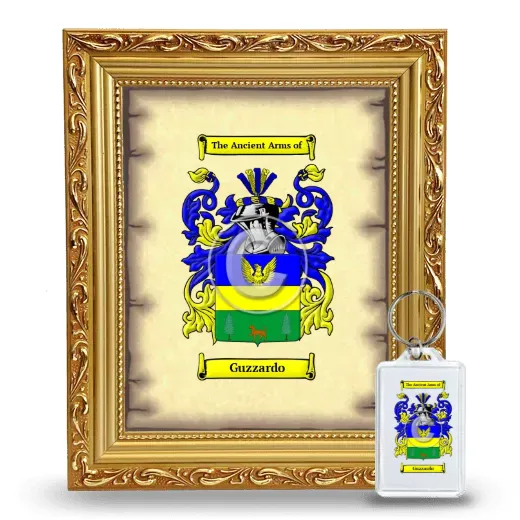Guzzardo Framed Coat of Arms and Keychain - Gold