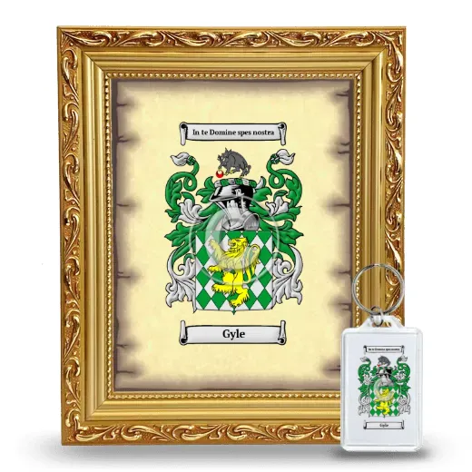 Gyle Framed Coat of Arms and Keychain - Gold