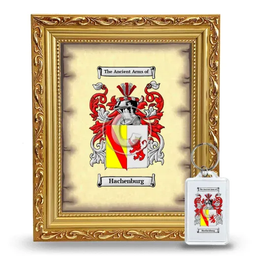 Hachenburg Framed Coat of Arms and Keychain - Gold