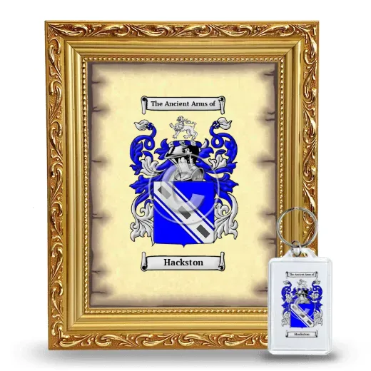Hackston Framed Coat of Arms and Keychain - Gold