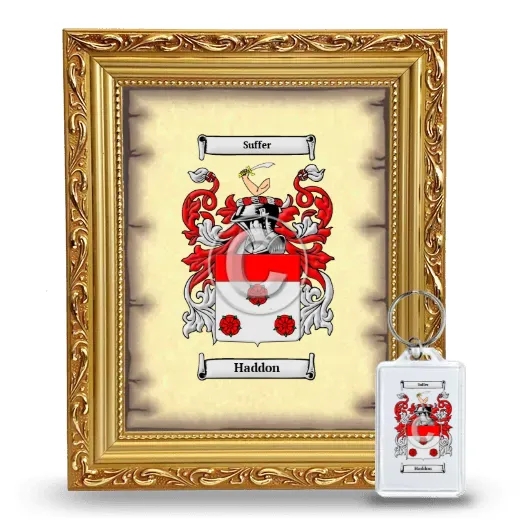 Haddon Framed Coat of Arms and Keychain - Gold
