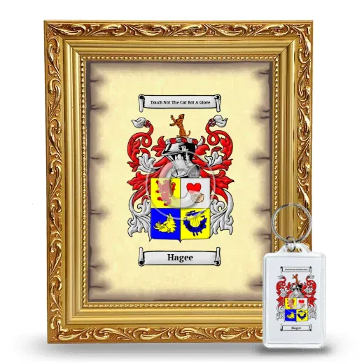Hagee Framed Coat of Arms and Keychain - Gold