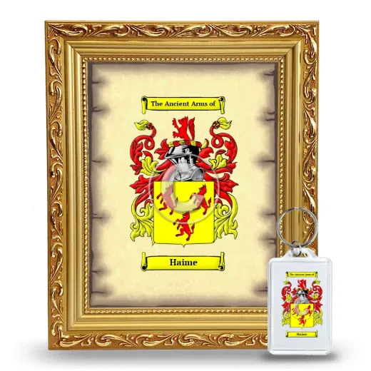 Haime Framed Coat of Arms and Keychain - Gold
