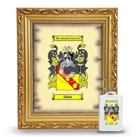 Halat Framed Coat of Arms and Keychain - Gold